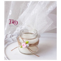 Μπομπονιέρα βαζάκι κερί λουλούδι οικονομικό