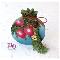 Γούρι ρόδι ζωγραφιστό με ρόδια