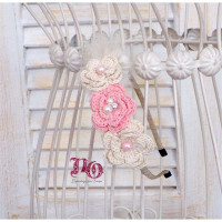 Στέκα μαλλιών πλεκτά λουλούδια