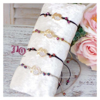 Βραχιόλι ρόδι με στρασάκια