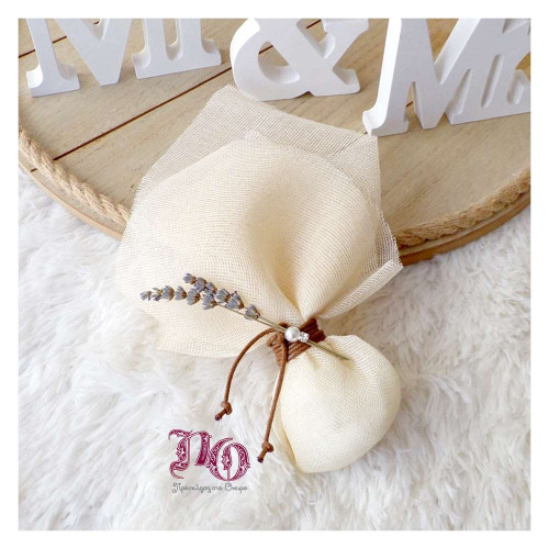 Μπομπονιέρα γάζα με λεβάντα