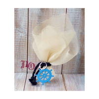 Μπομπονιέρα τιμόνι σε γάζα