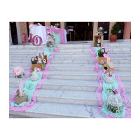 Στολισμός πουλάκια σε ροζ-βεραμάν