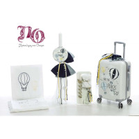 Σετ βάπτισης αερόστατο με ζωγραφισμένη βαλίτσα