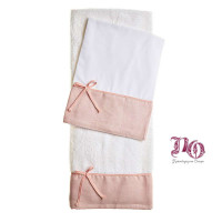 Λαδόπανα βάπτισης ροζ φιογκάκι Λ246