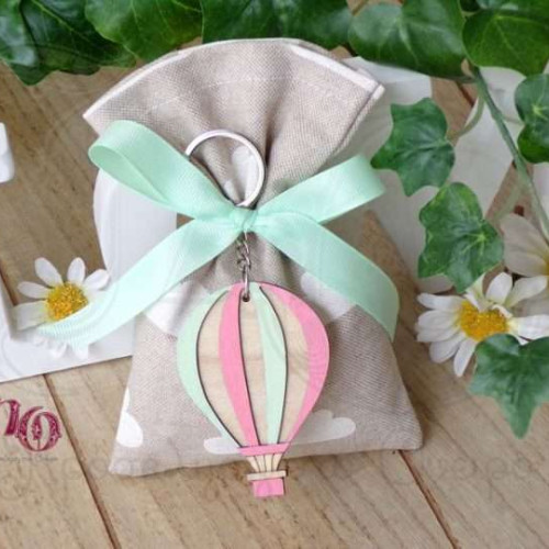 Μπομπονιέρα βάπτισης με θέμα αερόστατο/ταξίδια
