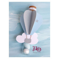 Μπομπονιέρα σωλήνας αερόστατο γκρι-σιέλ