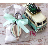 Μπομπονιέρα πουγκί μπρελόκ αερόστατο