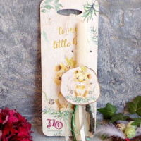 EC2273-Πασχαλινή λαμπάδα τιγράκι με πλάτη