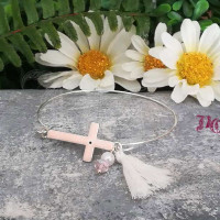 CG1918-Μαρτυρικό βραχιόλι με σταυρό από σμάλτο