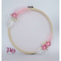 Στεφανοθήκη τελάρα ροζ λουλούδια STFN2202