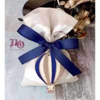 Πουγκί μπρελόκ αερόστατο μπεζ-navy