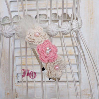 Στέκα μαλλιών πλεκτά λουλούδια