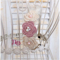 Στέκα μαλλιών πλεκτά λουλούδια