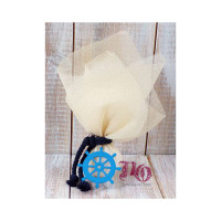 Μπομπονιέρα τιμόνι σε γάζα