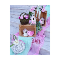 Στολισμός πουλάκια σε ροζ-βεραμάν