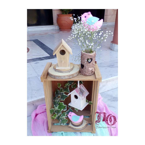 Στολισμός πουλάκια σε ροζ-βεραμάν