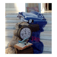 Στολισμός βάπτισης με θέμα ταξίδια-vintage αυτοκίνητα