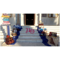 Στολισμός βάπτισης με θέμα ταξίδια-vintage αυτοκίνητα