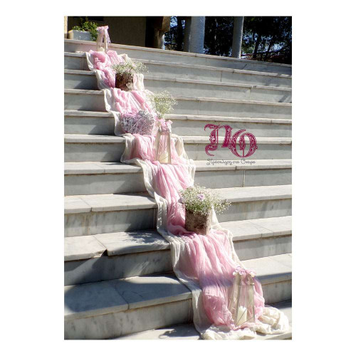 Στολισμός γαμοβάπτισης λουλούδια-κουκουβάγιες