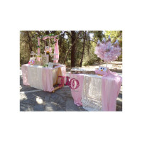 Στολισμός γαμοβάπτισης λουλούδια-κουκουβάγιες