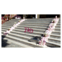 Στολισμός γαμοβάπτισης λουλούδια-κουκουβάγιες