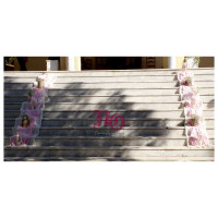 Στολισμός γαμοβάπτισης λουλούδια-κουκουβάγιες