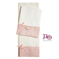 Λαδόπανα βάπτισης ροζ φιογκάκι Λ246