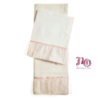 Λαδόπανα ροζ πουά τούλι Λ245