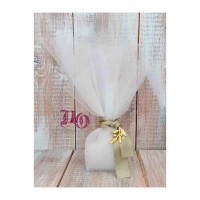 Μπομπονιέρα γάμου τούλι με κλαδί ελιάς