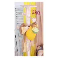 Σετ βάπτισης λεμόνι με λαμπάδα καλόγερο