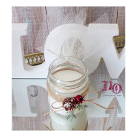 Μπομπονιέρα γάμου κερί ρόδι-κουκουνάρι