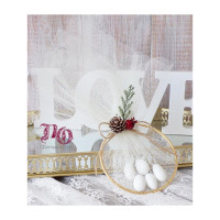 Μπομπονιέρα στεφανάκι ρόδι-κουκουνάρι