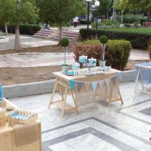 Στολισμός βάπτισης με θέμα το μουστάκι και το παπιγιόν