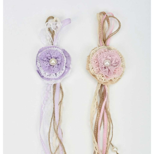 Μπομπονιέρα βάπτισης δαντελένιο λουλούδι