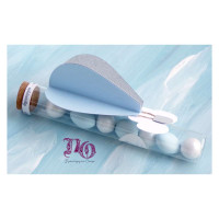 Μπομπονιέρα σωλήνας αερόστατο γκρι-σιέλ