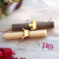 EC22115-Πασχαλινές λαμπάδες για ζευγάρι με κορώνες plexiglass