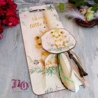 EC2273-Πασχαλινή λαμπάδα τιγράκι με πλάτη