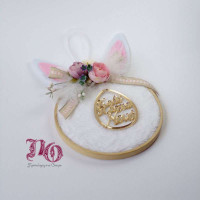 EG22119-Πασχαλινό δώρο νονάς τελάρο κουνελάκι