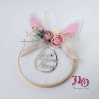 EG22120-Πασχαλινό δώρο νονάς τελάρο κουνελάκι