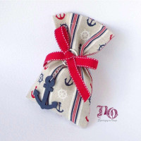 Μπομπονιέρα βάπτισης πουγκί τυπωμένο με μπρελόκ άγκυρα