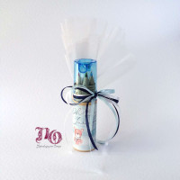 Παιδική μπομπονιέρα ξυλομπογιές με ξύστρα και τύπωμα με θέμα αερόστατο,αρκουδάκι