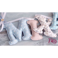 Γιρλάντα όνομα σιέλ-καφέ αρκουδάκια