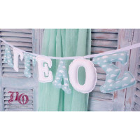 Γιρλάντα όνομα λευκό-μέντα συννεφάκια