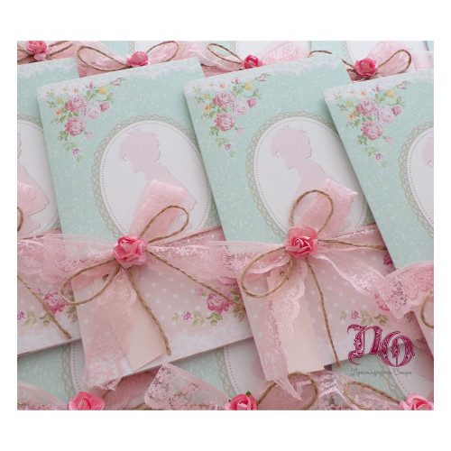 Προσκλητήριο βάπτισης κοριτσάκι-λουλούδια τρίπτυχο