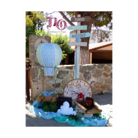 Στολισμός βάπτισης αερόστατα σιέλ-μέντα